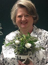 Participant with bouquet